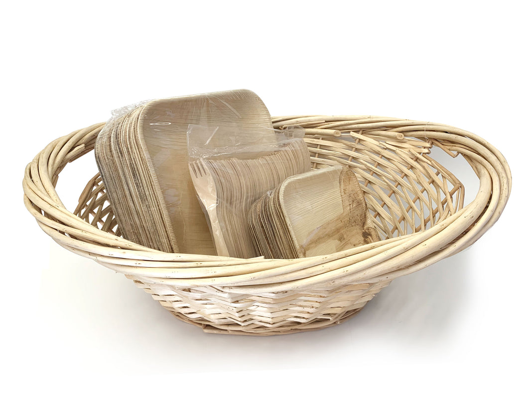 TreeChoice Party Basket and Leaf Plates Package